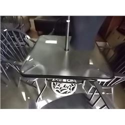 SQUARE GLASS TOP PATIO TABLE
