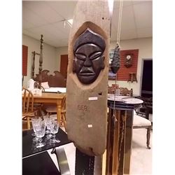 HAND CRAFTED CARVED WOOD PLAQUE BY D.E.B. - 3' LONG