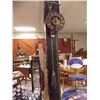 Image 1 : FOLK ART WALL CLOCK WITH CAST IRON WEIGHTS
