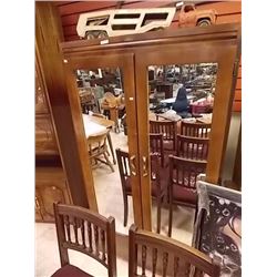 VINTAGE MAPLE WARDROBE WITH MIRRORED FRONT