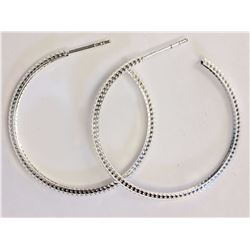 EARRINGS - HOOP EARRINGS - STERLING SILVER - 8.3G - RETAIL ESTIMATE $240