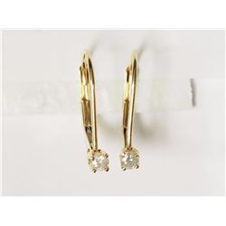 EARRINGS - .11CT DIAMOND IN 14K YELLOW GOLD SETTING - RETAIL ESTIMATE $400