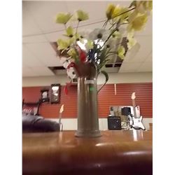 BRASS WATER JUG WITH FLOWERS