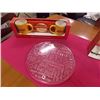 Image 1 : GLASS CAKE PLATE & COFFEE SET