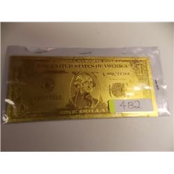 GOLD FOIL BILL - 24K GOLD - USA $1 - not legal tendar