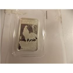 ART BAR - 1/2 TROY OUNCE .999 FINE SILVER - MINT SEALED - 2017 YEAR OF THE ROOSTER MOTIF
