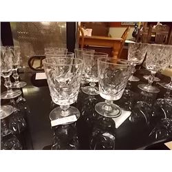 PIN WHEEL CRYSTAL WINE GLASSES - 6 TTL