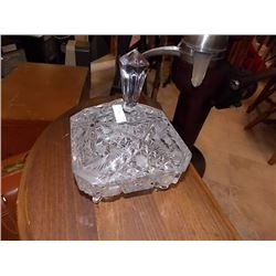 PIN WHEEL CRYSTAL CANDY DISH WITH FEET