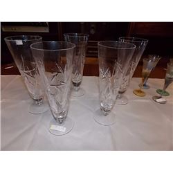 PIN WHEEL CRYSTAL RED WINE GLASSES - 5 TTL