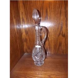 PIN WHEEL CRYSTAL DECANTER WITH HANDLE & STOPPER