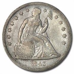 1843 Liberty Seated Dollar XF