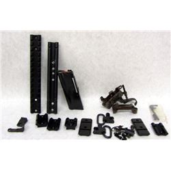 BOX LOT GUN PARTS AND RAILS