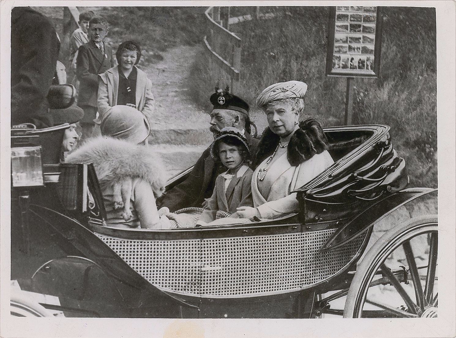 King George V, Mary of Teck, and Princess Elizabeth Photograph