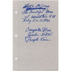 Prince's Purple Rain Nine-Page Handwritten Musical Enhancement Notes