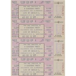 Prince 1984 Sheila E Birthday Set of (4) Party Tickets