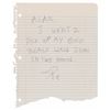 Image 1 : Prince Handwritten Note Signed to Tour Manager