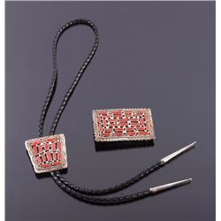 Navajo Sterling Silver Bolo Tie & Belt Buckle
