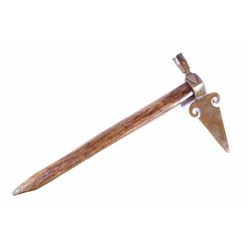 Plains Indian Brass Spontoon Pipe Tomahawk 19-20th