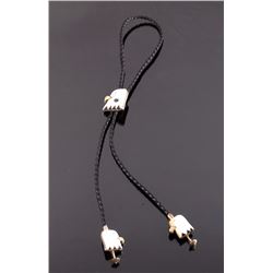 Zuni Sterling Silver Eagle Effigy Bolo Tie