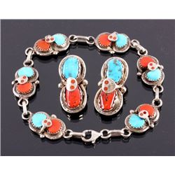 Effie C. Zuni Sterling Silver Bracelet & Earrings