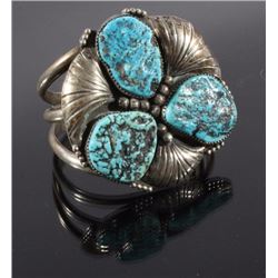 Navajo Nugget Turquoise Sterling Bracelet