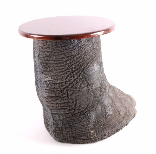 Elephant Foot Mahogany End Table