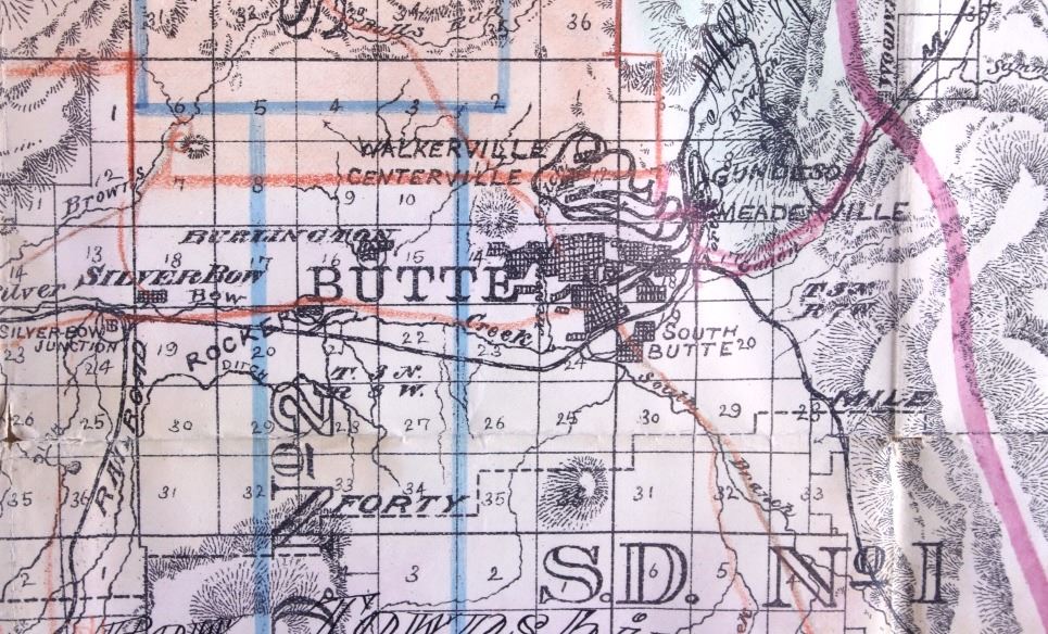 1892 Silver Bow County (Butte) Montana Map