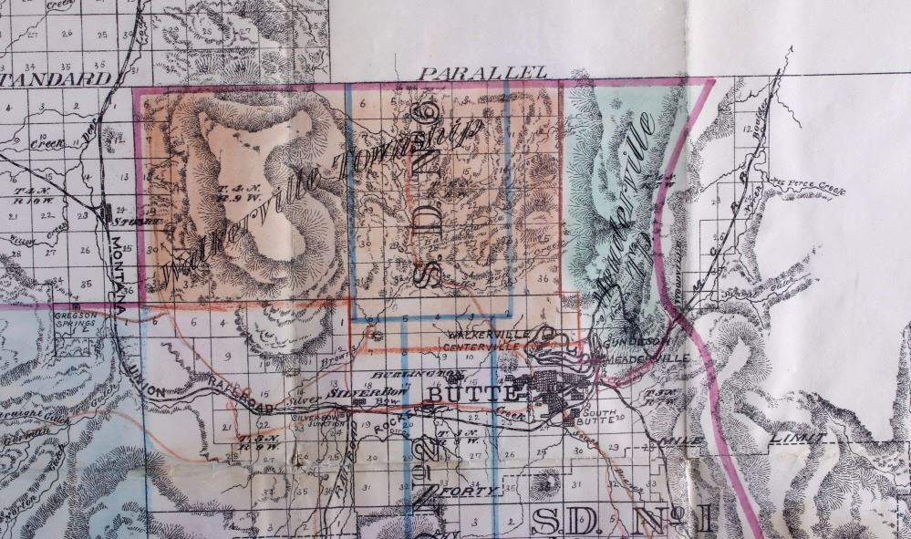 1892 Silver Bow County (Butte) Montana Map