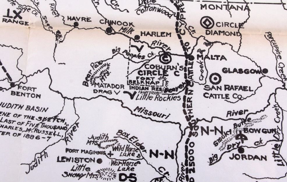 Short Grass Country Ranch Map Montana & Wyoming