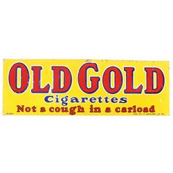 Old Gold Cigarettes Not a Cough in a Carload Sign