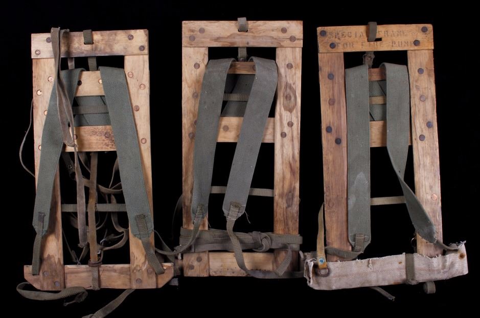 wooden external frame backpack