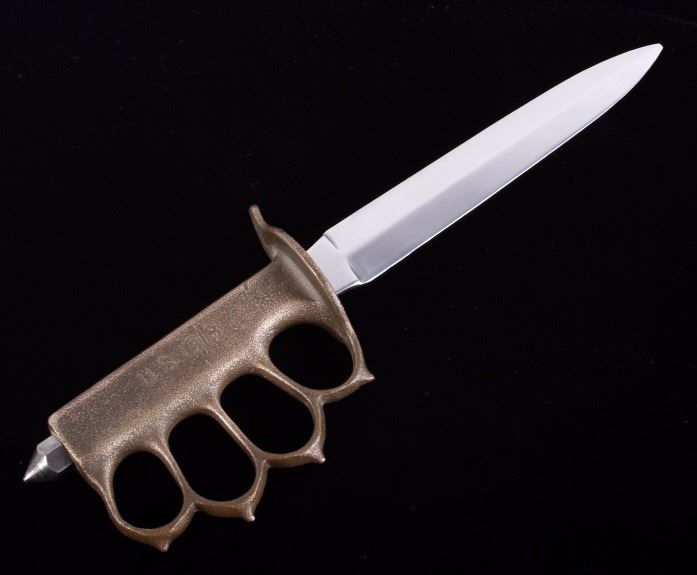 WW1 Style Brass Knuckle Trench Fighting Knife