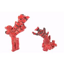 Antique Chinese Red Branch Coral Natural Trees