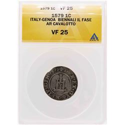 1579 Italy-Genoa Biennali IL Fase AR Cavalotto Coin ANACS VF25