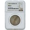 Image 1 : 1935 Austria 5 Shillings Coin NGC MS61