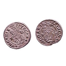 Lot of (2) 1540-1590 KB Hungary Ferdinand I - Madonna & Child Silver Denar Coins