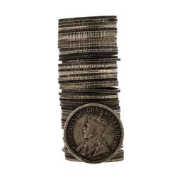 Roll of (50) 1911-1921 George V Canadian Nickels