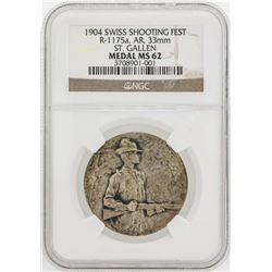 1904 Swiss Shooting Fest St. Gallen 33mm Medal NGC MS62