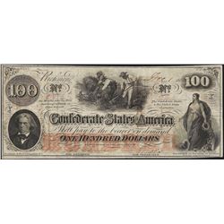 1864 $100 Confederate States of America Note