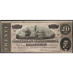 1864 $20 Confederate States of America Note