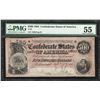 Image 1 : 1864 $100 Confederate States of America Note T-64 PMG About Uncirculated 55