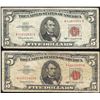 Image 1 : Lot of (2) 1963 $5 Legal Tender Notes