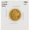 Image 1 : 1886-S $5 Liberty Head Half Eagle Gold Coin