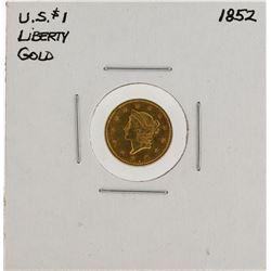 1852 $1 Liberty Head Gold Dollar Coin