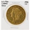 Image 1 : 1906-D $20 Liberty Head Double Eagle Gold Coin