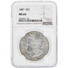 Image 1 : 1887 $1 Morgan Silver Dollar Coin NGC MS64