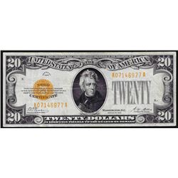 1928 $20 Gold Certificate Note