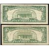 Image 2 : Lot of (2) 1963 $5 Legal Tender Notes