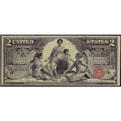 1896 $2 Educational Silver Certificate Note