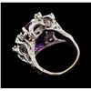 Image 3 : 14KT White Gold 12.50ct Amethyst and Diamond Ring